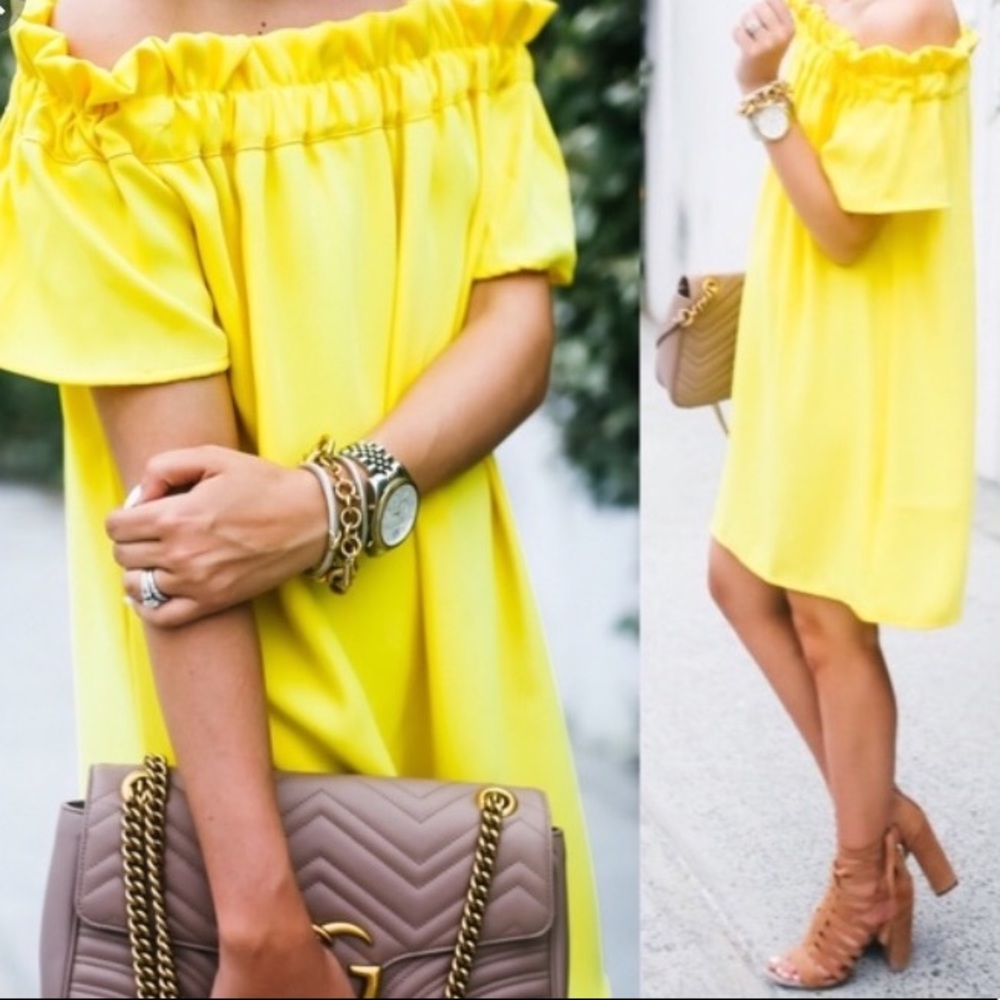 Yellow Off Shoulder Dress
